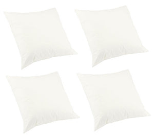 Pack of 4 Virgin Hollow Fibre Cushion Pads with Cotton Cover (Various Sizes)