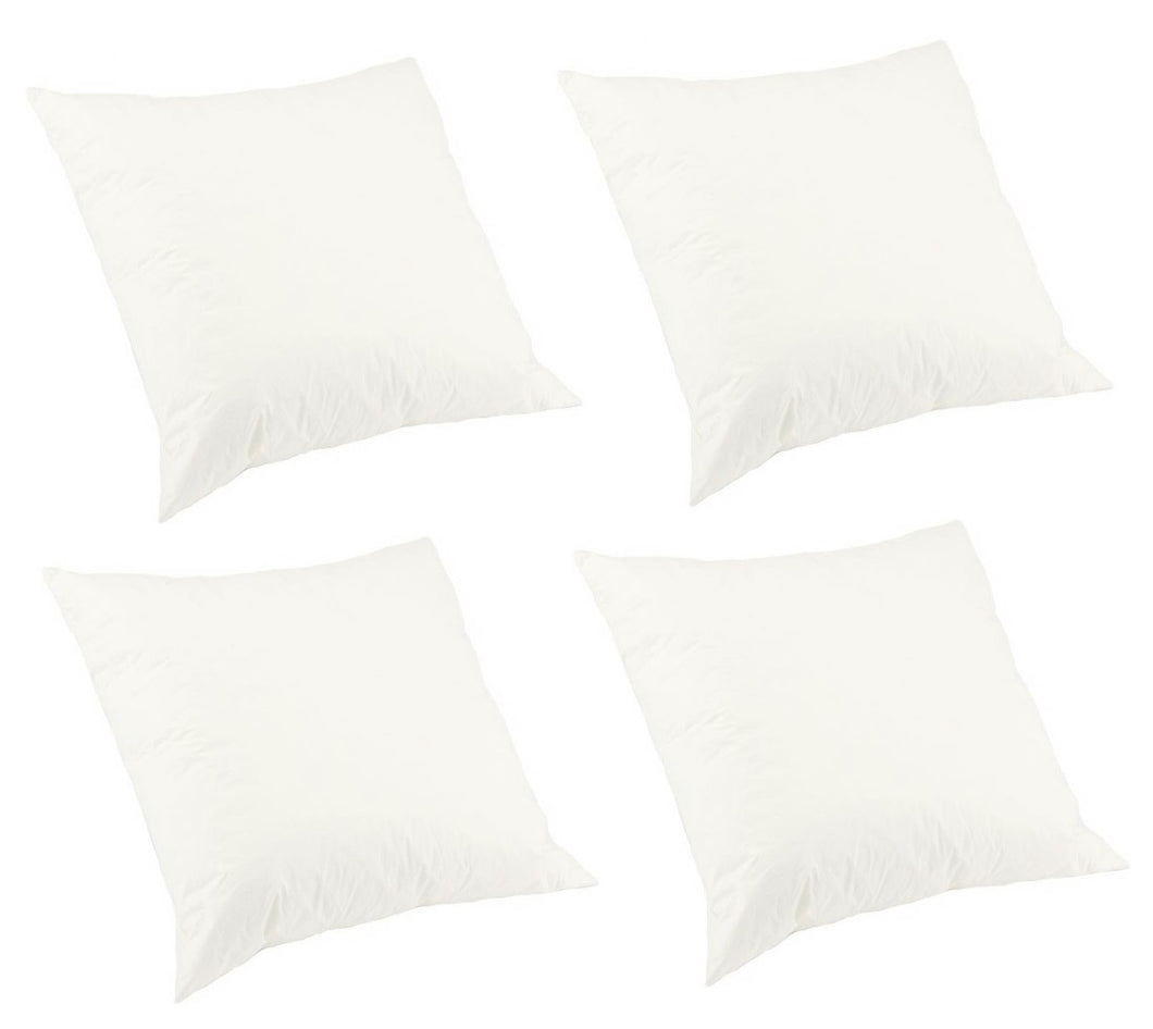 Pack of 4 Virgin Hollow Fibre Cushion Pads with Cotton Cover (Various Sizes)