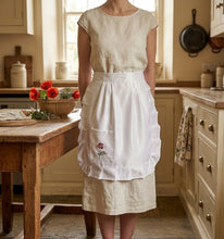 Load image into Gallery viewer, Poppy Ivory Tea Waist Apron 16” x 20”
