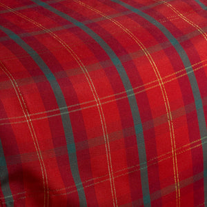 Tartan Check Red & Gold Woven Tablecloth (7 Sizes)