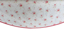 Load image into Gallery viewer, Floral &amp; Gingham Round Tablecloth 54” with One Pack of Napkins (Red or Blue)