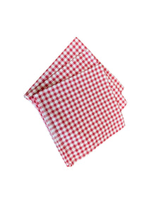 Pack of 10 Gingham Check 100% Cotton Napkins 36cm x 36cm (Red or Blue)