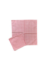 Load image into Gallery viewer, Pack of 10 Gingham Check 100% Cotton Napkins 36cm x 36cm (Red or Blue)