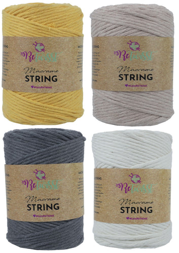 Retwisst Macrame String - 3mm Single Twist 500g (4 Shades)