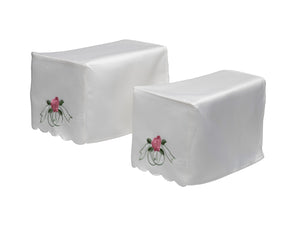 Pink Rose Arm Caps & Chair Backs Scalloped Trim Furniture Antimacassar
