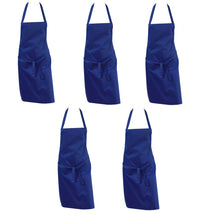 Load image into Gallery viewer, Royal Blue Polycotton Bib Apron 28&quot; x 32&quot; (Pack of 1 or 5)