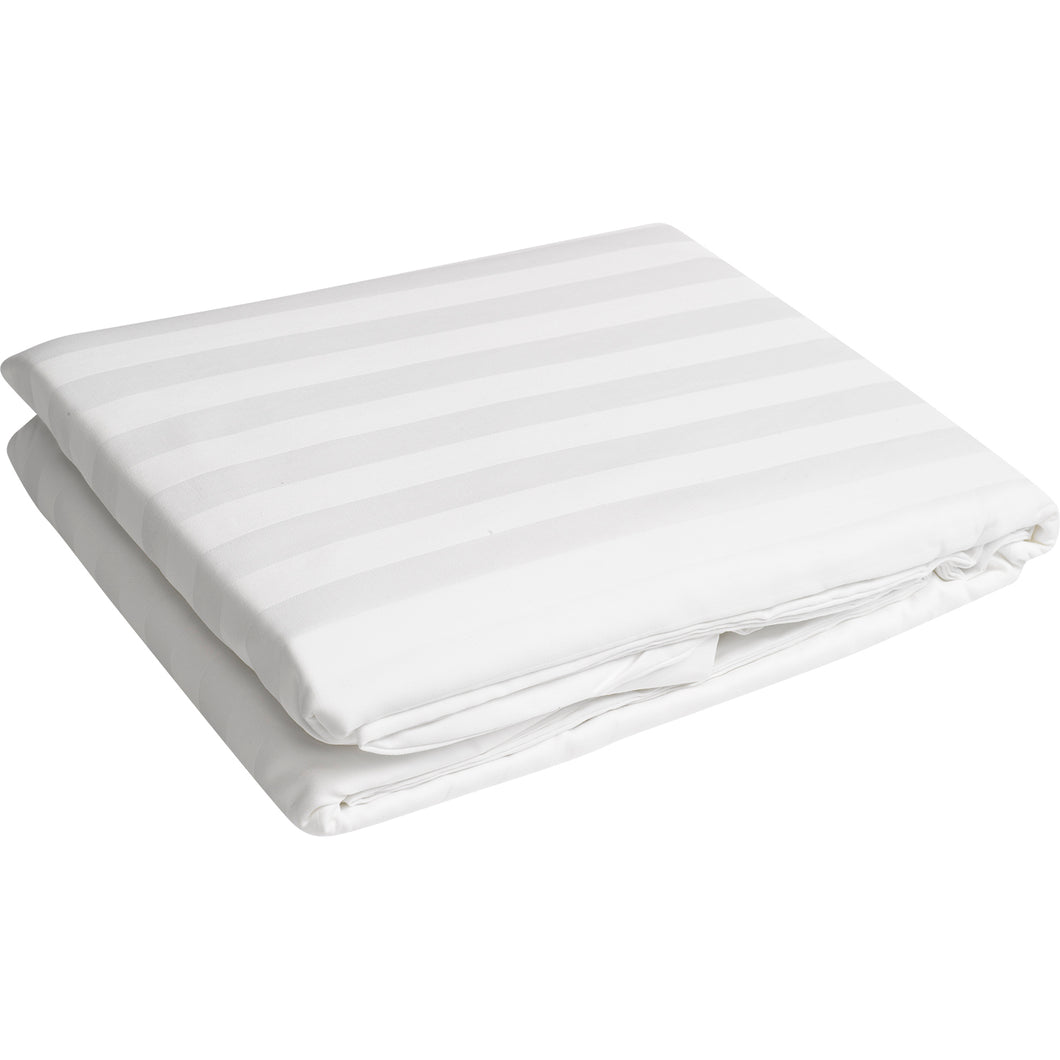 Sashi Hampstead 200 Thread Count Striped Fitted Sheets - White (Various Sizes)