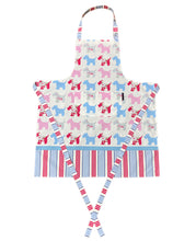Load image into Gallery viewer, Scottie Dogs &amp; Stripes Cotton Bib Apron 65cm x 80cm (Blue)