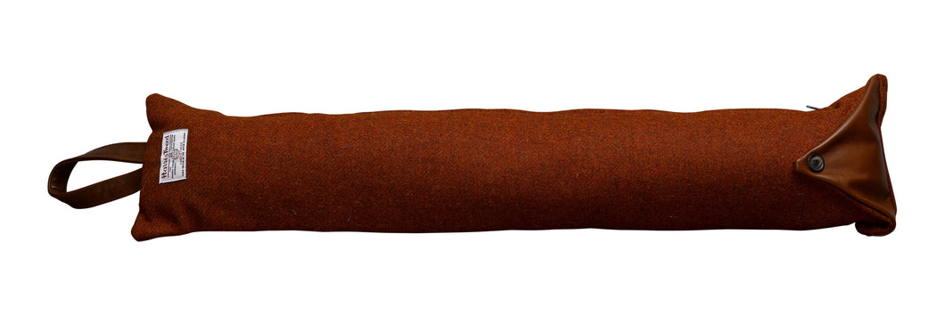 Harris Tweed Draught Excluder with Leather Detail