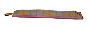 Harris Tweed Double Sided Draught Excluder with Leather Detail (Various Designs)