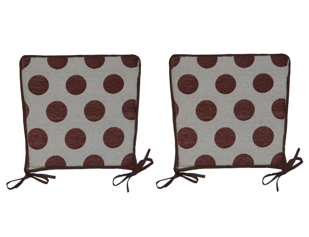 Set of Polka Dot Square Seat Pads 14.5