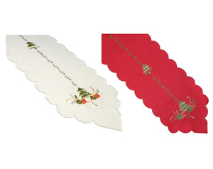 Christmas Table Runner with Scalloped Edge (2 Colours)