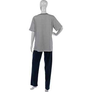 Ladies Striped Cupcake Detail Pyjamas S - XL (Navy Blue or Red)