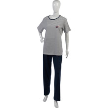 Load image into Gallery viewer, Ladies Striped Cupcake Detail Pyjamas S - XL (Navy Blue or Red)