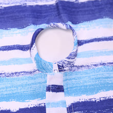 Load image into Gallery viewer, Striped Tablecloth with Zip &amp; Parasol Hole (Blue or Red)