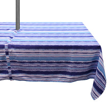 Load image into Gallery viewer, Striped Tablecloth with Zip &amp; Parasol Hole (Blue or Red)