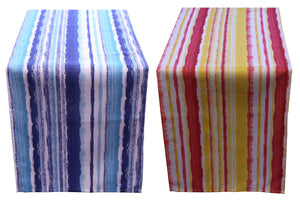 Striped Table Runner with Zip & Parasol Hole (14" x 72")