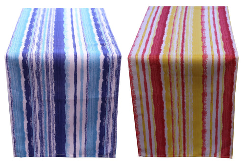 Striped Table Runner - Water & Fade Resistant (14