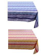 Load image into Gallery viewer, Striped Tablecloth - Water &amp; Fade Resistant (Blue or Red)