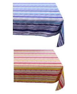 Striped Tablecloth - Water & Fade Resistant (Blue or Red)