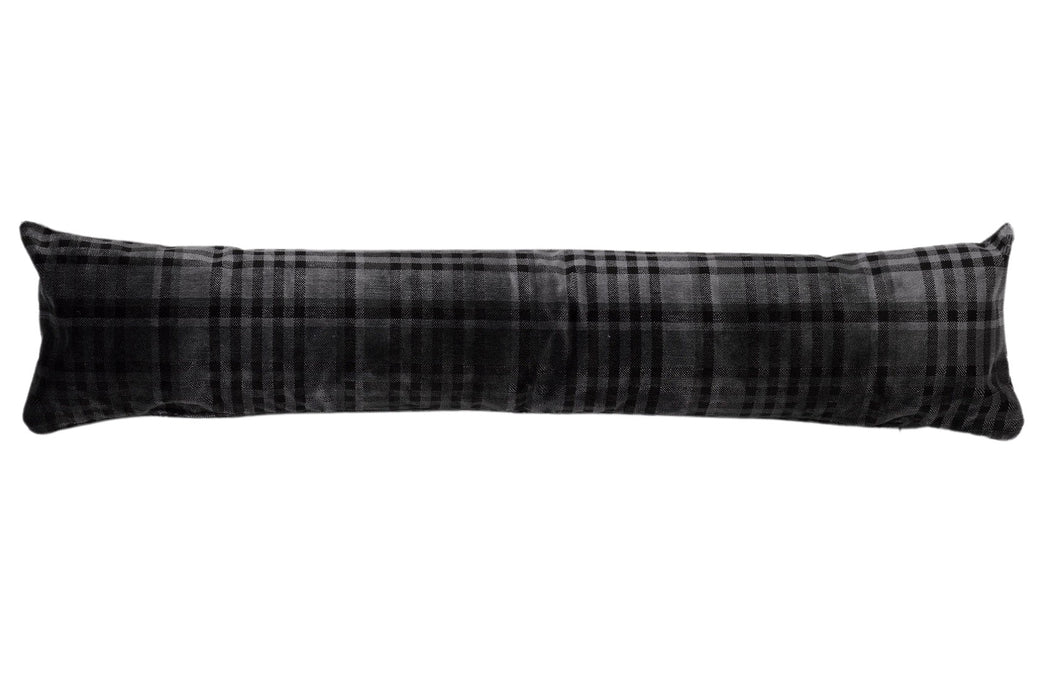 Silver/Grey Check Velvet Draught Excluder (4 Sizes)