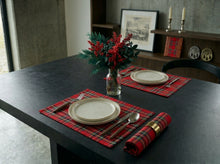 Load image into Gallery viewer, Pack of 4 Made To Order Tartan Placemats 16” x 13” (Various Colours)