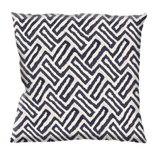 Load image into Gallery viewer, Blue Geometric Outdoor Water Resistant Seat Pad or Cushion