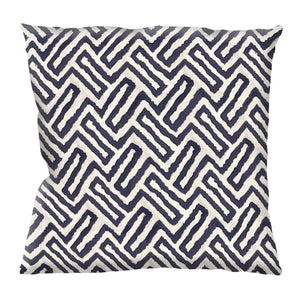 Blue Geometric Outdoor Water Resistant Seat Pad or Cushion