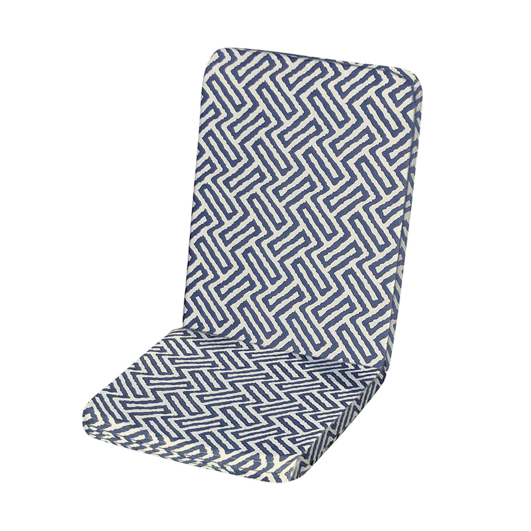 Blue Geometric Outdoor Water Resistant Seat Pad or Cushion