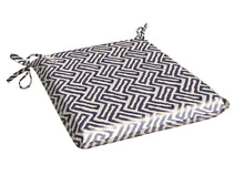 Load image into Gallery viewer, Blue Geometric Outdoor Water Resistant Seat Pad or Cushion