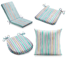 Load image into Gallery viewer, Striped Outdoor Water Resistant Seat Pad or Cushion