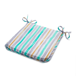 Striped Outdoor Water Resistant Seat Pad or Cushion
