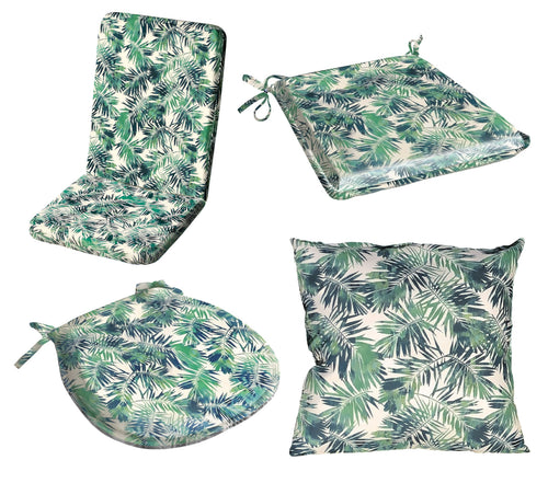 Jungle Leaf Design Outdoor Water Resistant Seat Pad, Cushion or Cover