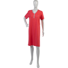 Load image into Gallery viewer, Ladies Nightdress with Polka Dot Trim &amp; Buttons S - L (Blue or Pink)
