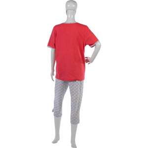 Ladies 100% Cotton 'Summer' Polka Dot Pyjamas S - L (Blue or Pink)