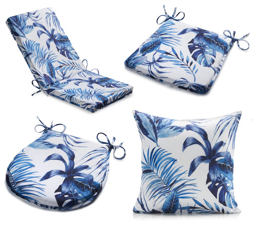 Tropical Leaf Design Outdoor Water Resistant Seat Pad, Cushion or Cover