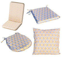 Load image into Gallery viewer, Yellow Abstract Pattern Outdoor Water Resistant Seat Pad or Cushion