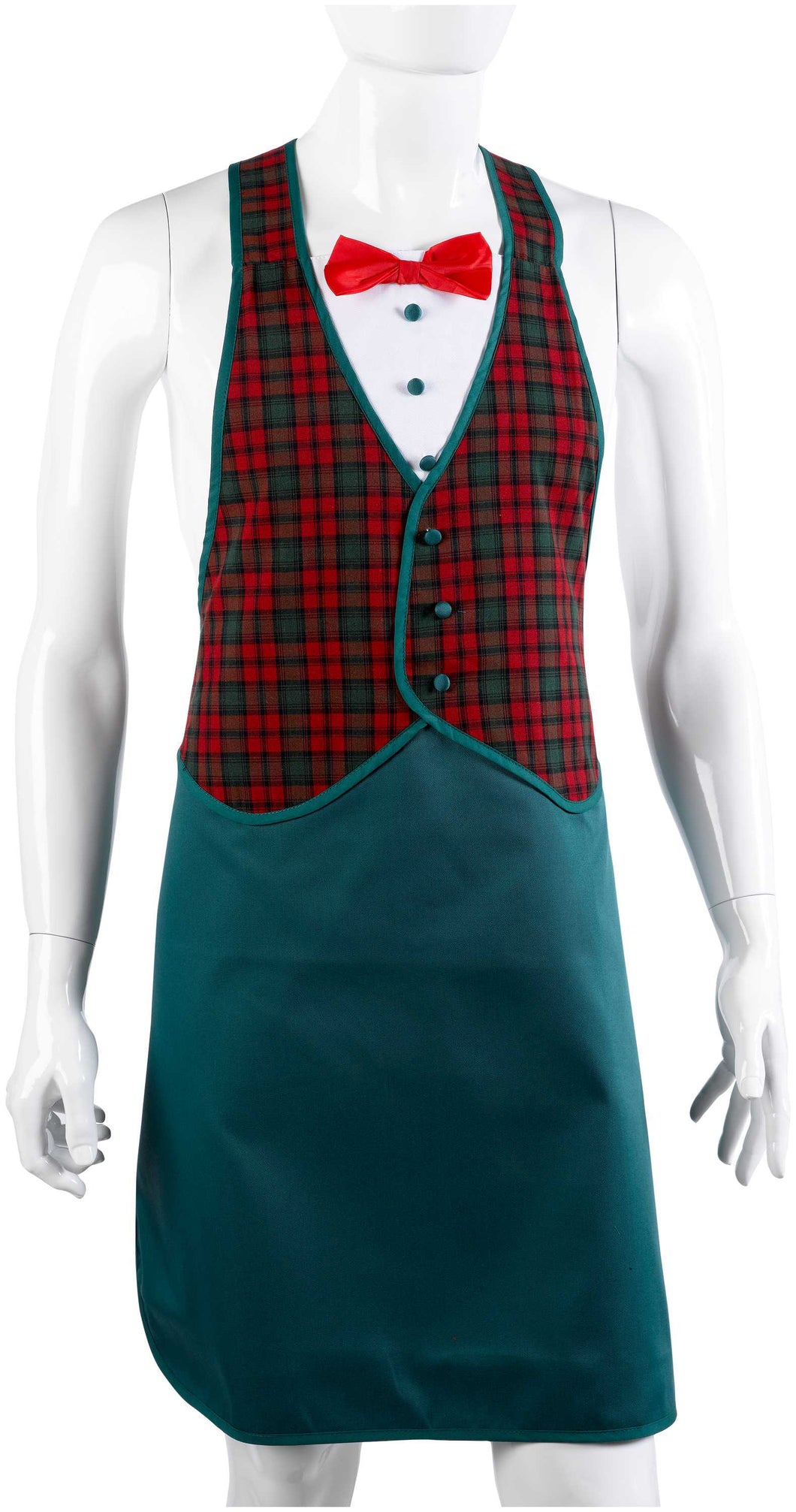 Novelty Tuxedo Apron (Tartan or Black & White Stripe)