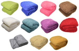 Super Soft Teddy Fleece Blanket - 130cm x 180cm (Various Colours)