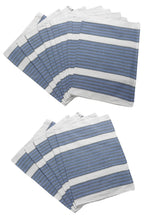 Load image into Gallery viewer, Pack of Cotton Tea Towels with White &amp; Blue Striped Detail (Various Quantities)