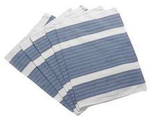 Load image into Gallery viewer, Pack of Cotton Tea Towels with White &amp; Blue Striped Detail (Various Quantities)
