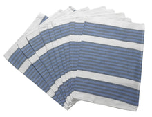 Load image into Gallery viewer, Pack of Cotton Tea Towels with White &amp; Blue Striped Detail (Various Quantities)