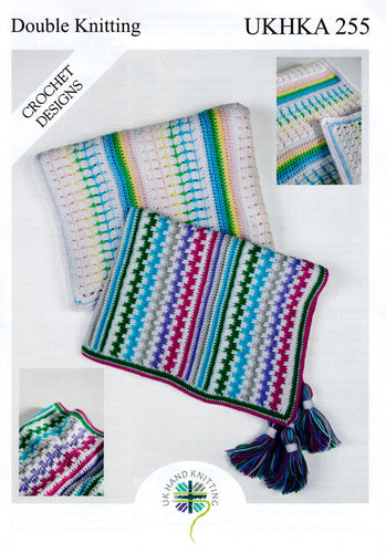 UKHKA 255 Double Knit Crochet Pattern - Baby Blankets