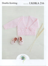 Load image into Gallery viewer, UKHKA 216 Double Knit Knitting Pattern - Baby Cardigans
