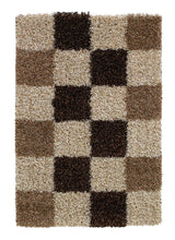 Load image into Gallery viewer, Vista Checked Shaggy Pile Rug - Beige (Various Sizes)
