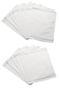 White Waiter/Waitress Cotton Cloth with Blue Stripe Detail (Various Quantities)