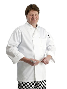 Long Sleeved Chefs Jacket With Plastic Buttons & Pen Pocket (32" - 58" Chest)