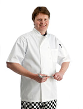 Load image into Gallery viewer, Short Sleeved Chefs Jacket With Plastic Buttons &amp; Pen Pocket (32" - 54" Chest)