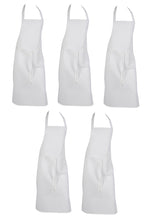 Load image into Gallery viewer, Professional Polycotton White Bib Apron - No Pocket (Pack of 1 or 5)