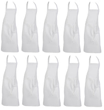 Load image into Gallery viewer, White Polycotton Bib Apron - No Pocket (Various Quantities)